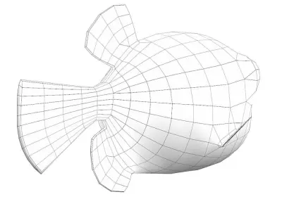 Yellow Box Animated Fish  Low-poly 3D model