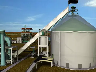 Deep Pan Conveyor Clinker Silo Free 3D model