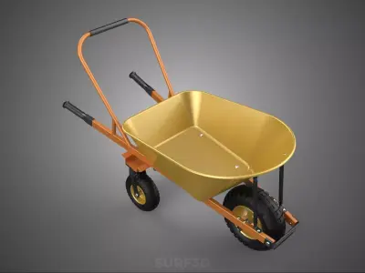 TRI CASTOR SWIVEL WHEEL WHEELBARROW BARROW ERGONOMIC HANDLE DUMP 3D model