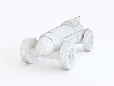 Wooden toy car 07 3D model
