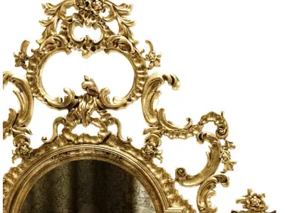French Louis XV Rococo Style Console Mirror 3D model