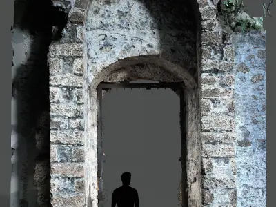Abandoned House Ruined Part Scan - Church Gates 3D model