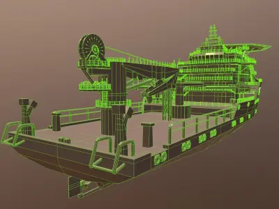 Multi purpose vessel  Low-poly 3D model