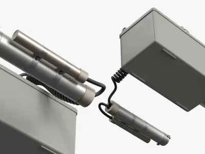 Military Radiac Set With External Probe 3D model