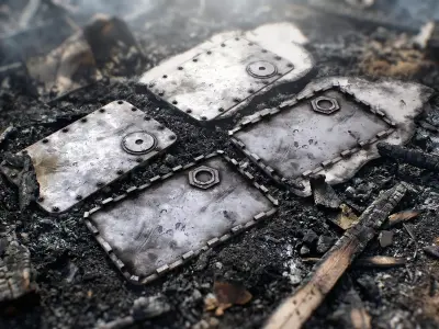 The torn-off fuel hatch of the Shahed drone Low-poly 3D model