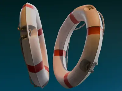 Lifebuoy Low-poly 3D model