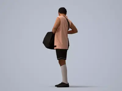 00535Levi004 - Adult Caucasian male exercising in summer 3D model