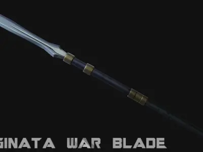 Naginata War Blade Low-poly 3D model