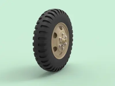 Wheel from old truck 3D model
