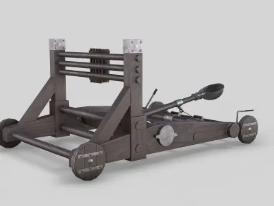 MEDIEVAL Catapult Low-poly 3D model get