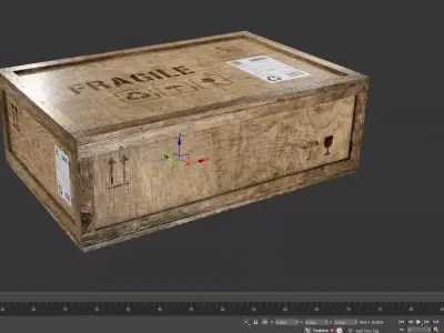 wooden crate PBR 4K Low-poly 3D model 10