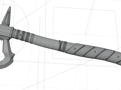 STYLIZED  BATTLE  AXE WITH LOOP BLADE  Low-poly 3D model