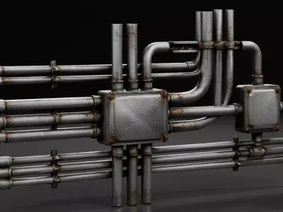 Abandoned Soviet Interior Low-poly 3D model