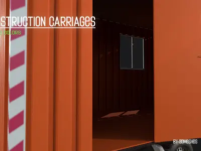 Construction Carriages 2  Low-poly 3D model