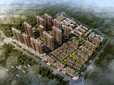 3Dmax fashion city commercial square building 194 3D model
