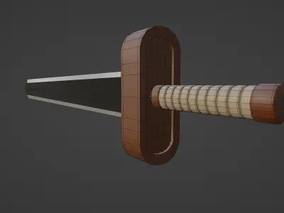 Low Poly Sword Low-poly 3D model 7