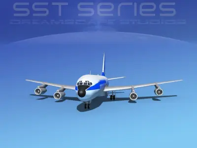 Boeing 707-320 SS Emerson Air Cargo 3D model