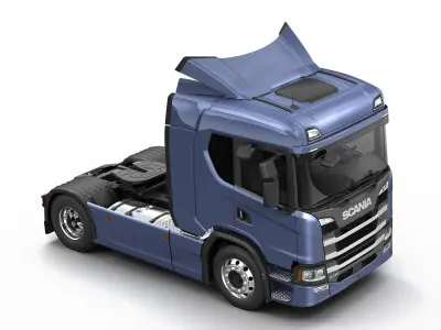 Semi Trailer truck with Trailer 3D model