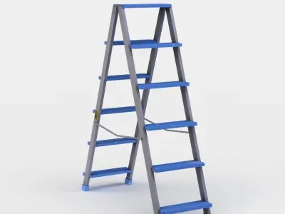 Folding ladder Low-poly 3D model