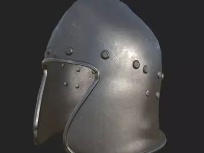 Medieval Helm Fantasy Low Poly PBR Low-poly 3D model