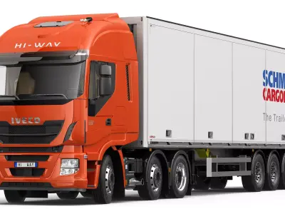Iveco Stralis HI-WAY 6X2 With Semi Trailer 3D model