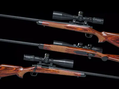 Remington 700 Sniper Rifle Low-poly 3D model purchase