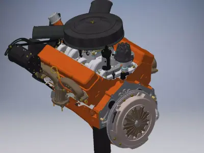 V8 Engine Assembly 3D Model 3D model