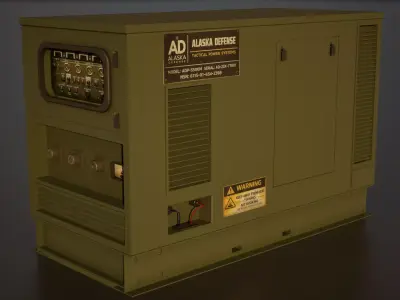 Military Portable Generator Pack Low-poly 3D model