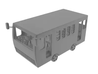 Mini Bus Low-poly 3D model purchase