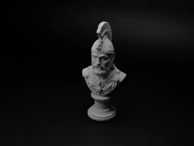 Inca Warrior Bust Chess 3D print model shop