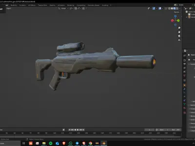Sci-Fi Assault Rifle 07 Low Poly Game Ready Asset 3D model