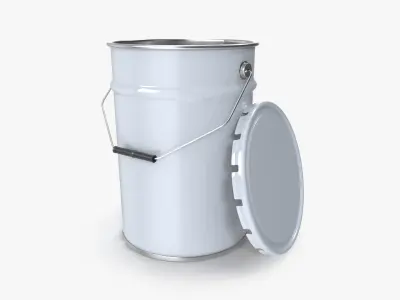 Painted Metal Bucket 20L 3D Model