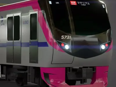 KEIO 5000 Commuter Train 3D Model Optimized-poly Low-poly 3D model