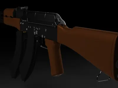ak - 47 lowpoly and highpoly Free low-poly 3D model
