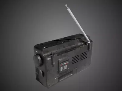  Portable Radio Low-poly 3D model