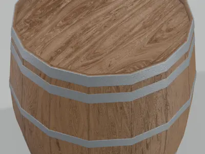 Medium Toasted Lowpoly Burgundy Barrel Low-poly 3D model