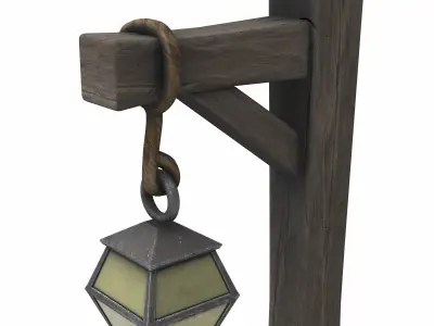old lamp post 02  3D model