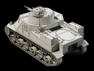 M3A2 Lee - Base Mesh 3D model