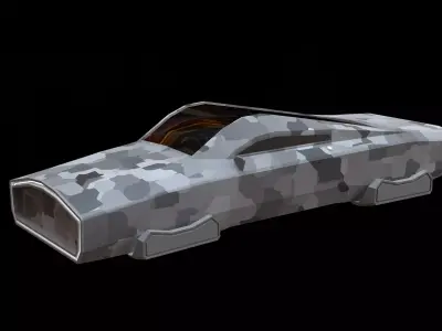 Low Poly Sci-Fi Car Free 3D model