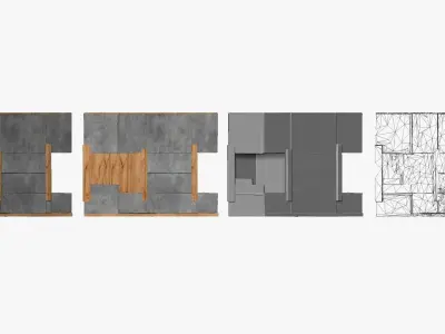 001281 scary wooden cupboard 3D model