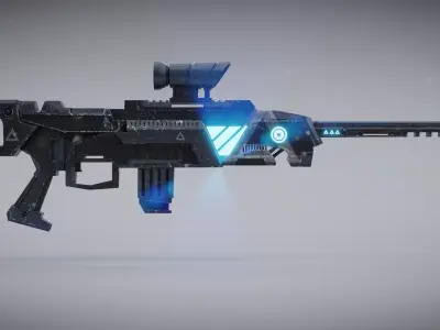 Sci-fi Rifle Low-poly 3D model get