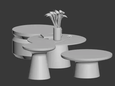 Coffee and Side Tables West Elm Part 01  3D model