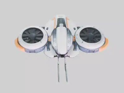 Game Ready Futuristic VTOL Drone MultiFormat SciFi Vehicle 3D model