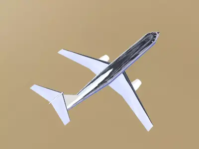 Fictional Twin Engine T-Tail Jetliner 7N7-200 Inspired 3D model