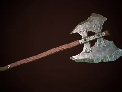 Orcish Axe Low-poly 3D model