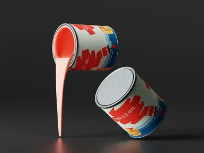 Paint Cans Low-poly 3D model purchase