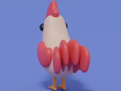 Cartoon Lovely Chicken 3D model