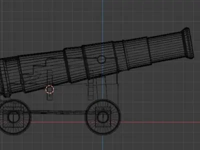 Canon 2K Texture Low-poly 3D model