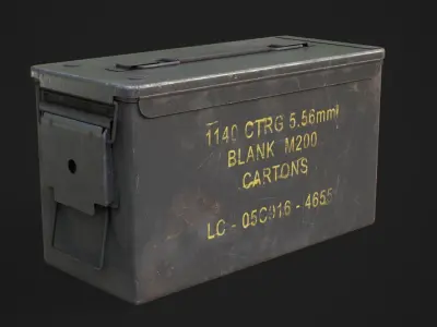 Military ammo boxes Low-poly 3D model