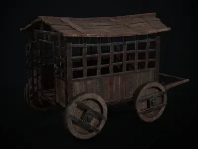Cage on Wheels Low-poly 3D model